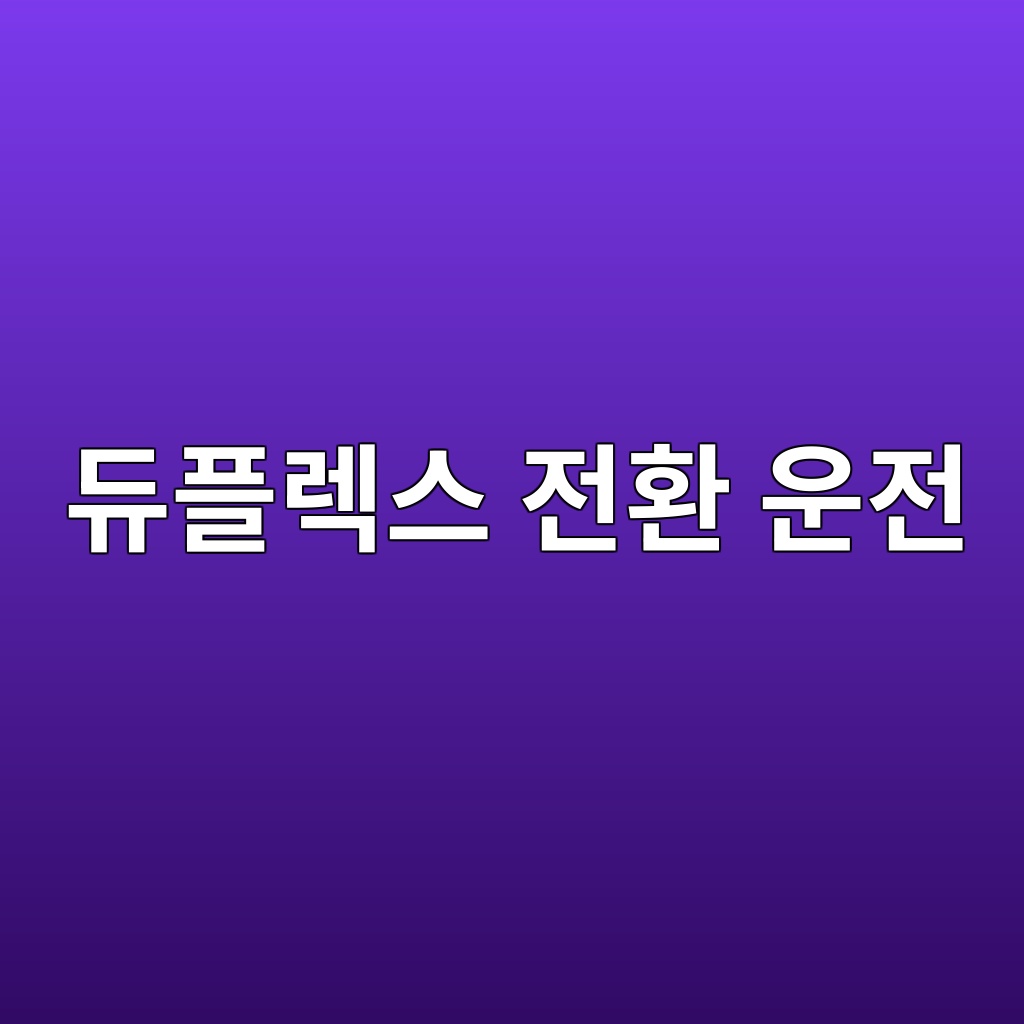 듀플렉스 전환 운전