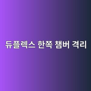 듀플렉스 한쪽 챔버 격리